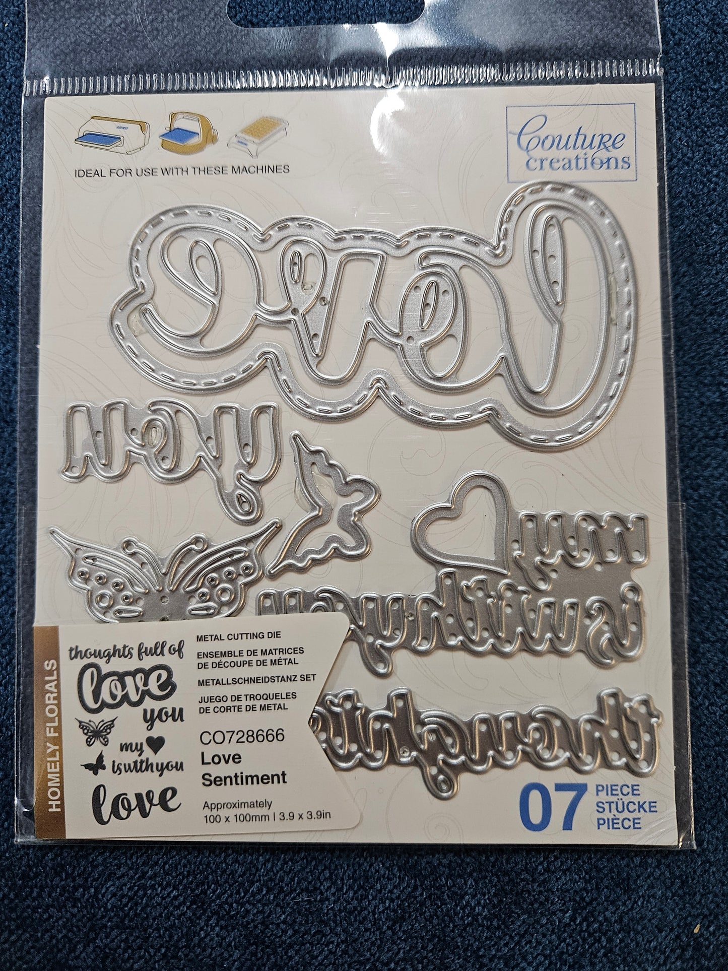 Couture Creations Stamp and Colour Stamp, Love Sentiment Set