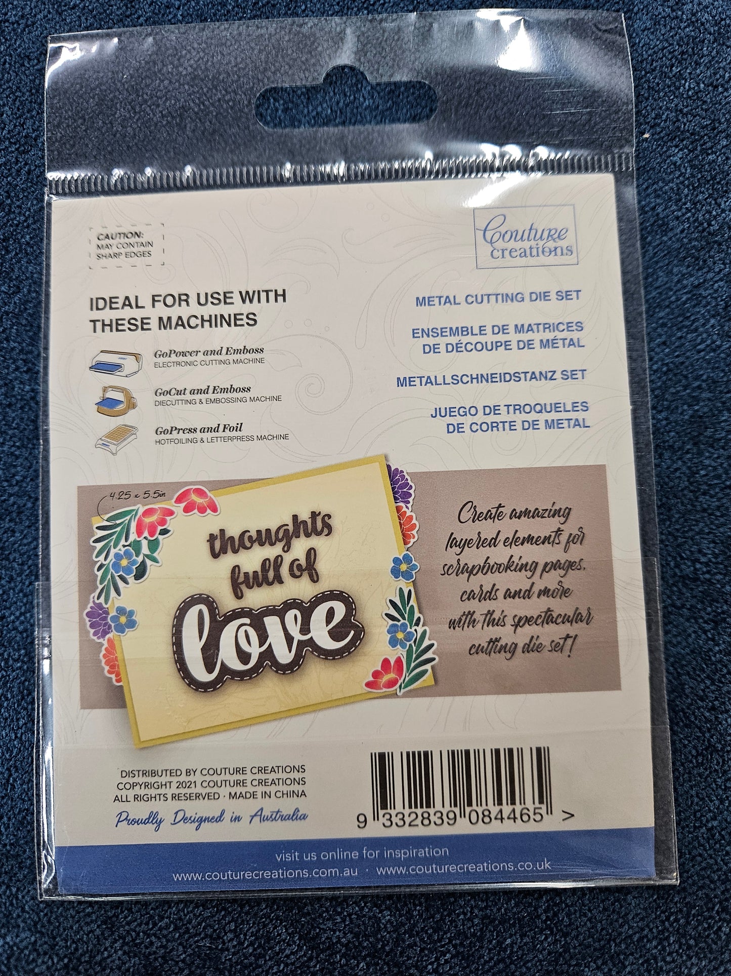 Couture Creations Stamp and Colour Stamp, Love Sentiment Set