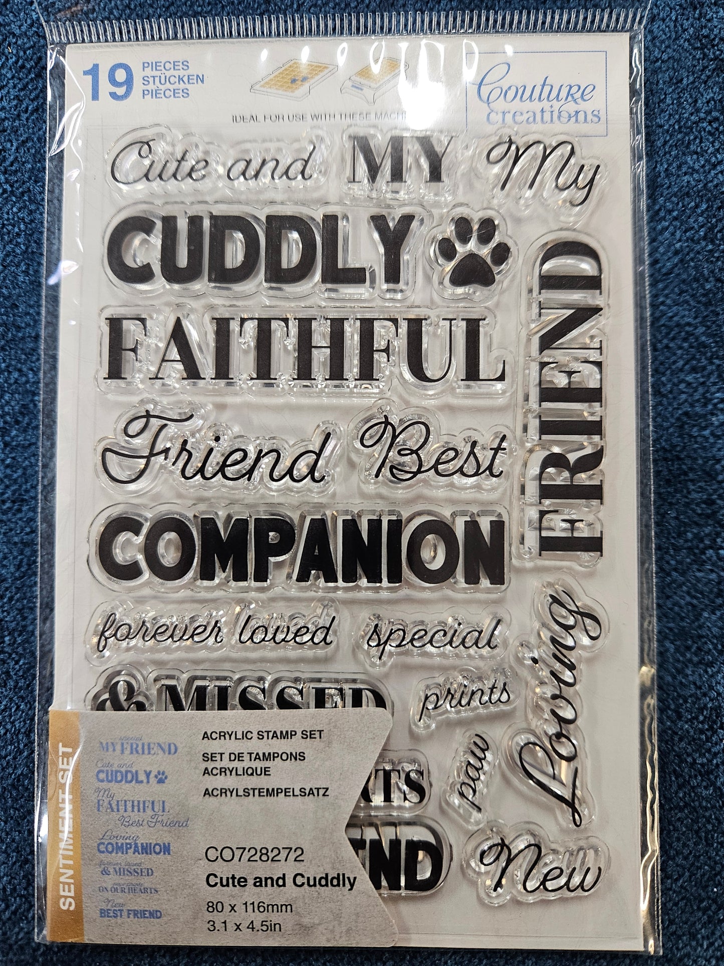 Couture Creations Stamp Set - Cute and Cuddly Sentiment