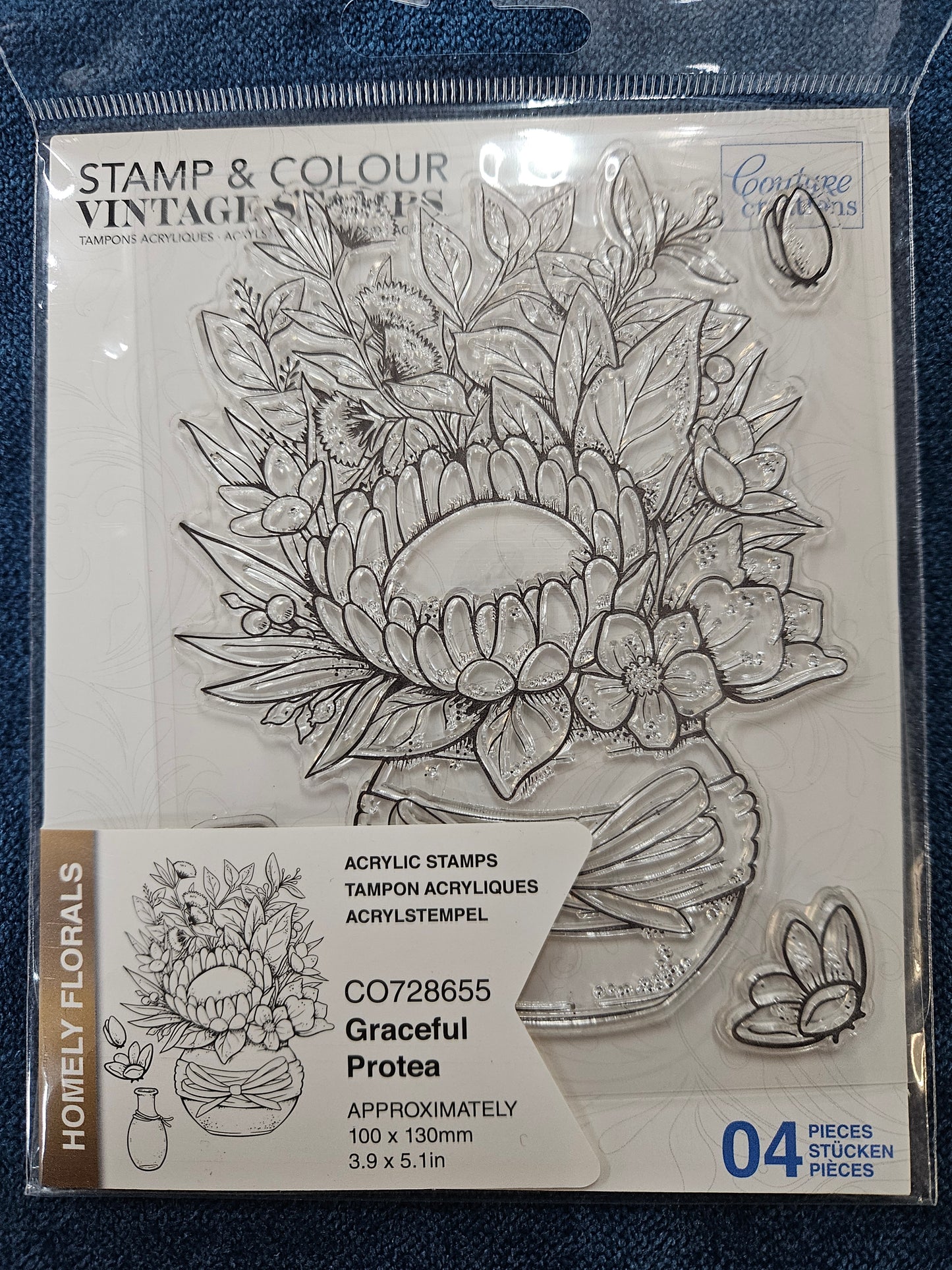 Couture Creations Stamp and Colour Stamp, Graceful Protea Set