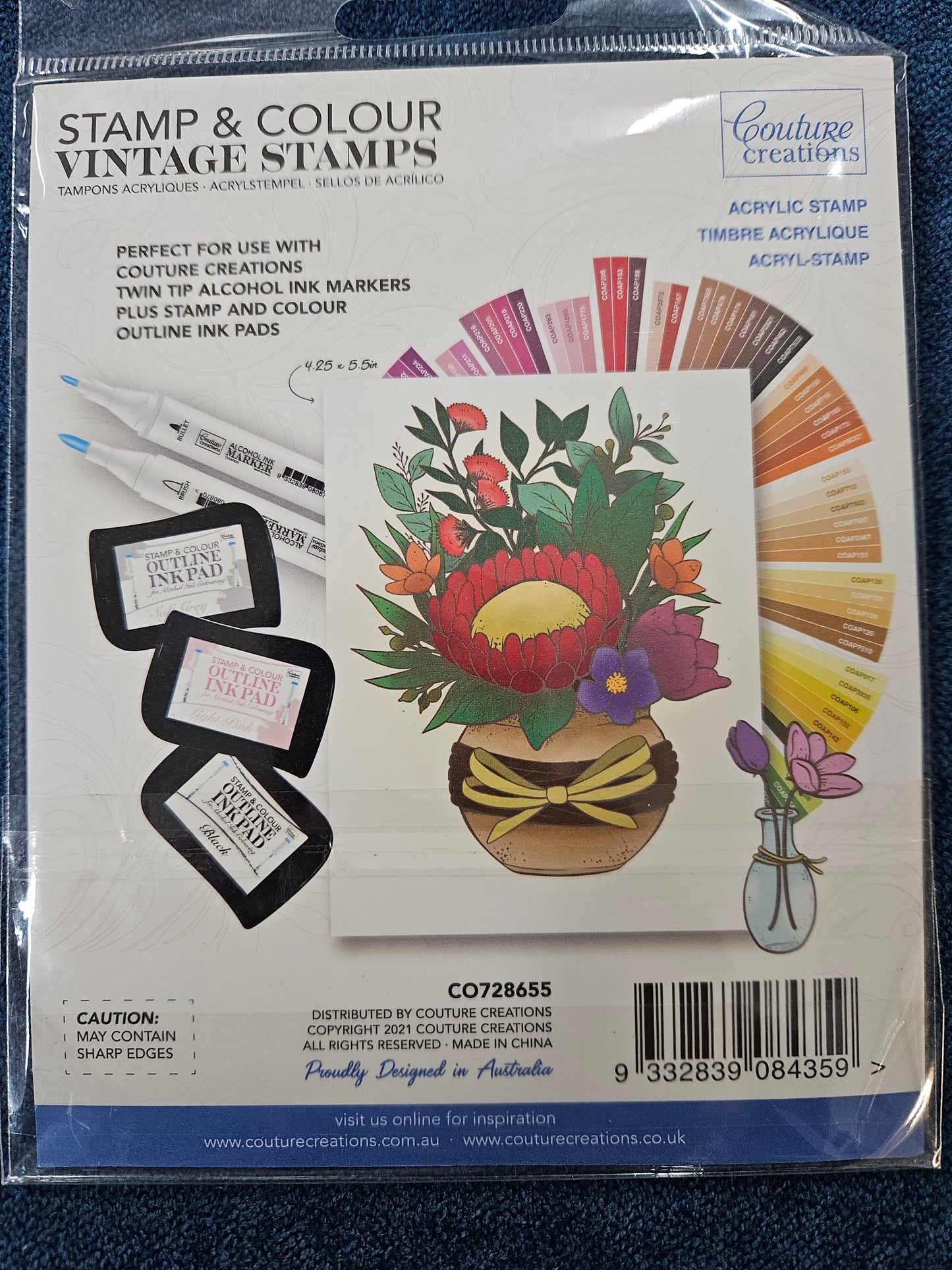 Couture Creations Stamp and Colour Stamp, Graceful Protea Set