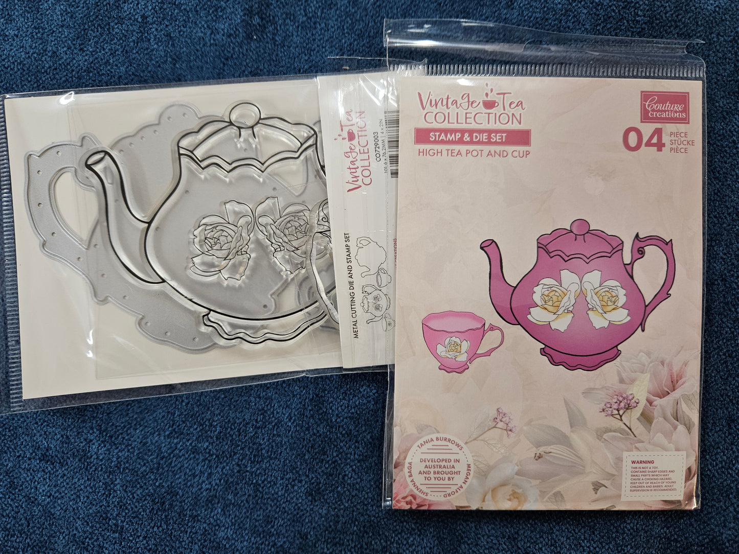 Couture Creations Stamp High Tea Pot and Cup Stamp - & Die Set
