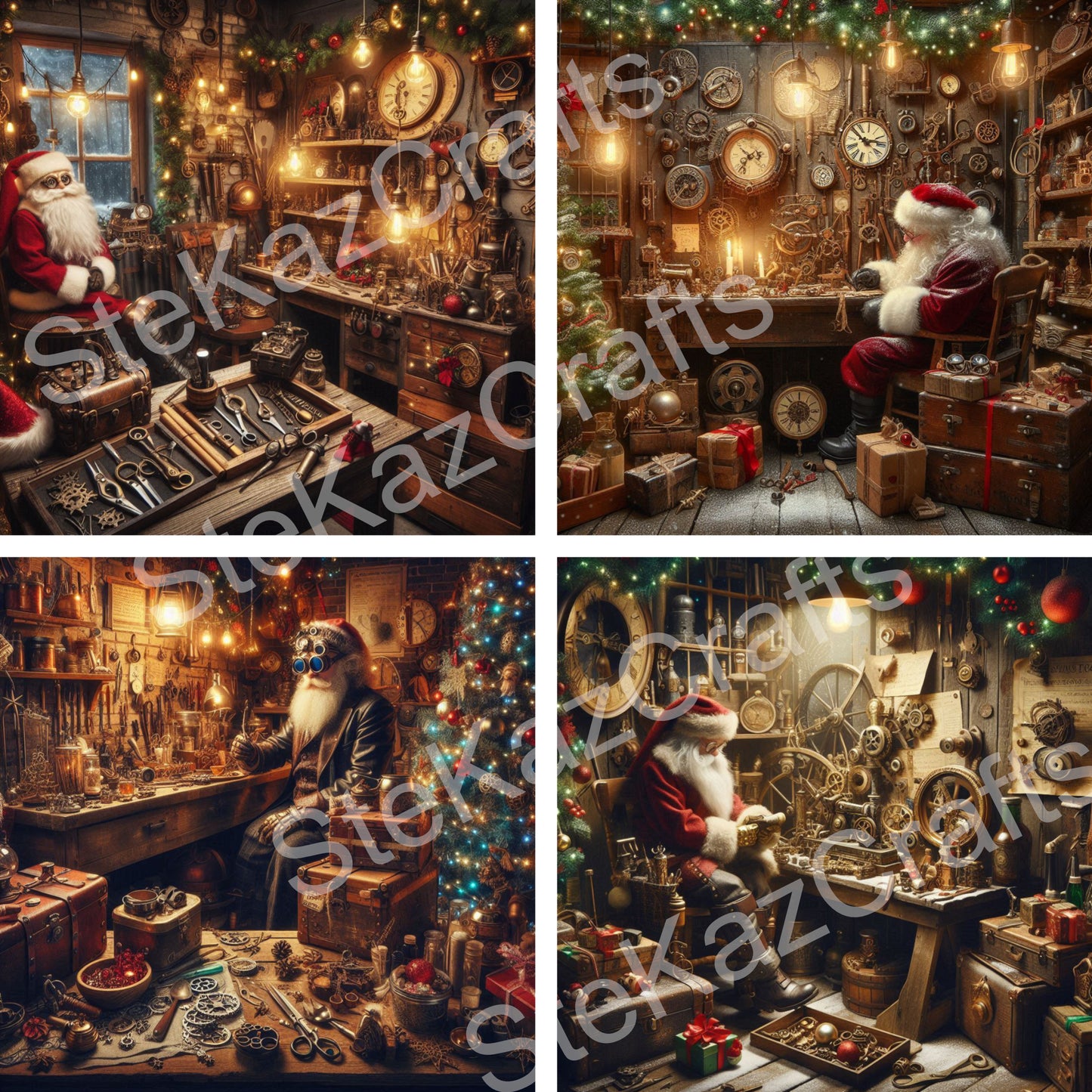 Unique Xmas papers featuring a Steam Punk theme