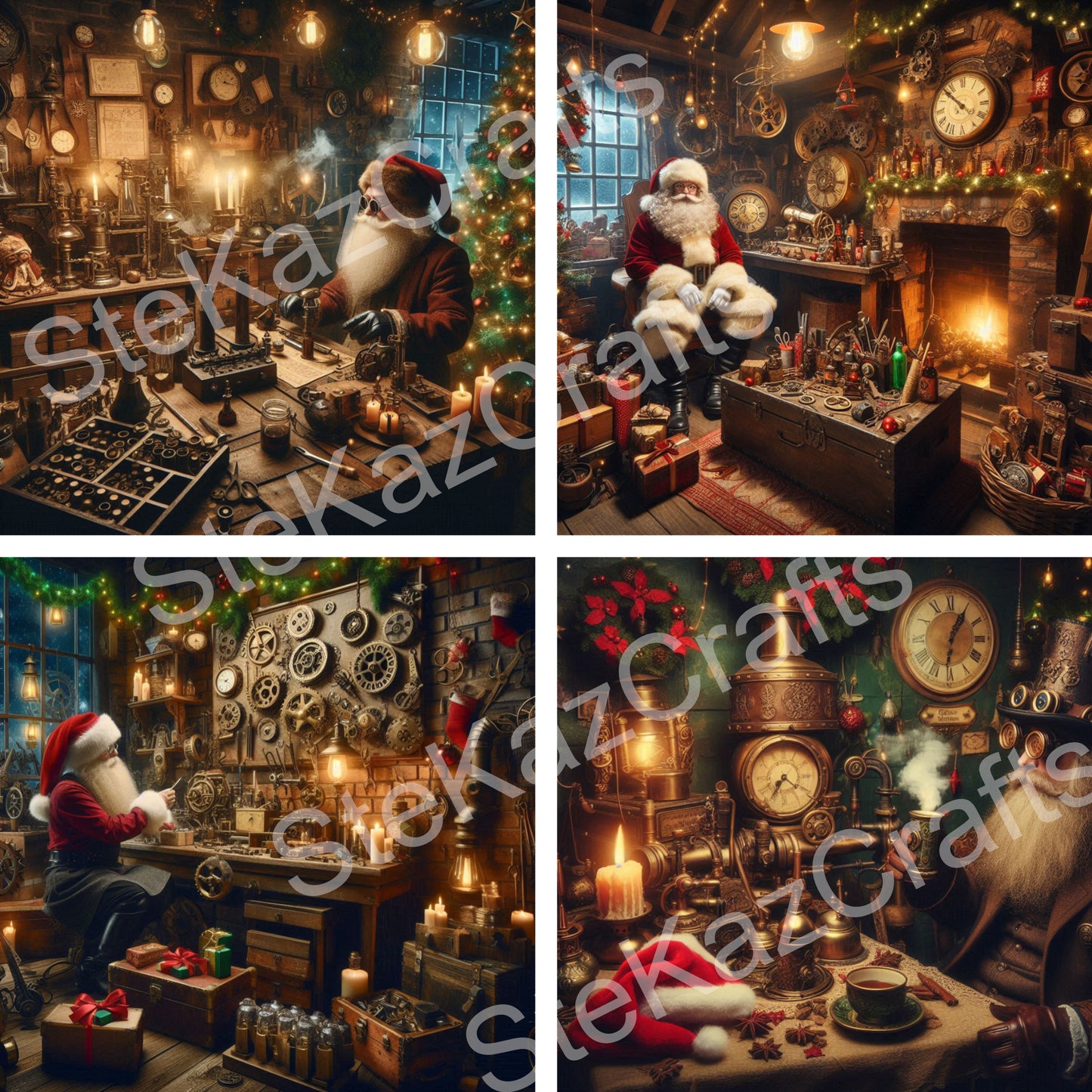 Unique Xmas papers featuring a Steam Punk theme