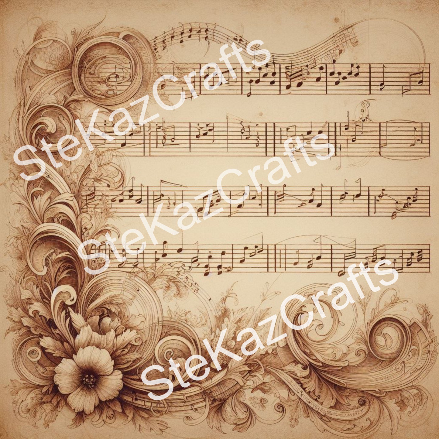 Paper pack Symphony 002: Unique papers featuring stunning music themed designs.