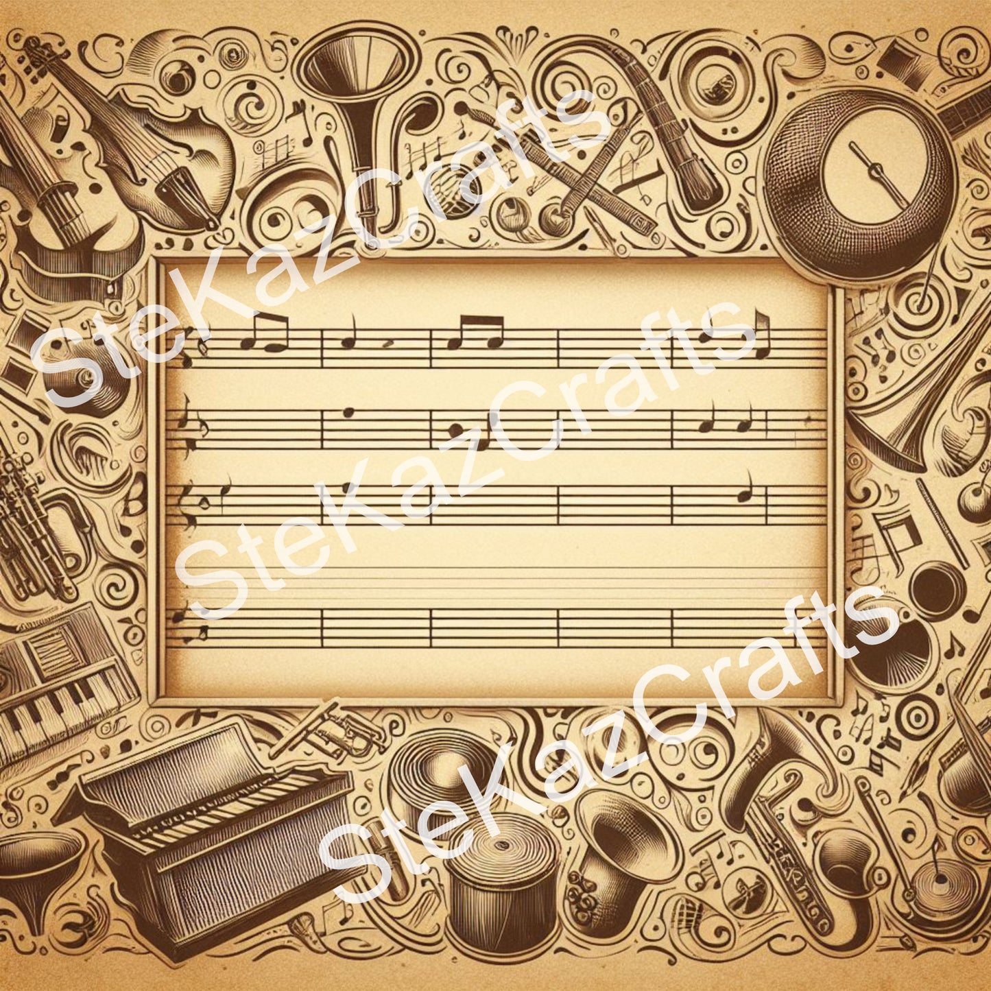 Paper pack Symphony 002: Unique papers featuring stunning music themed designs.