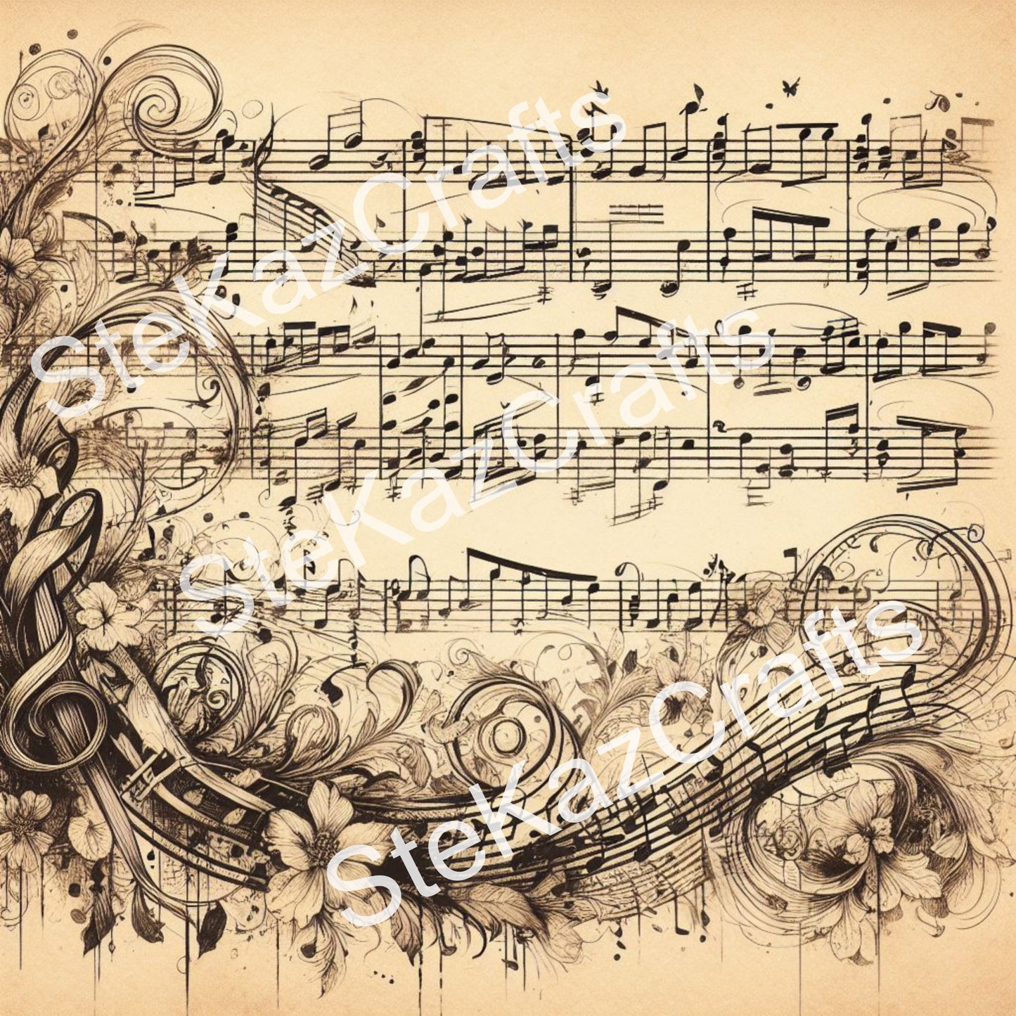 Paper pack Symphony 002: Unique papers featuring stunning music themed designs.