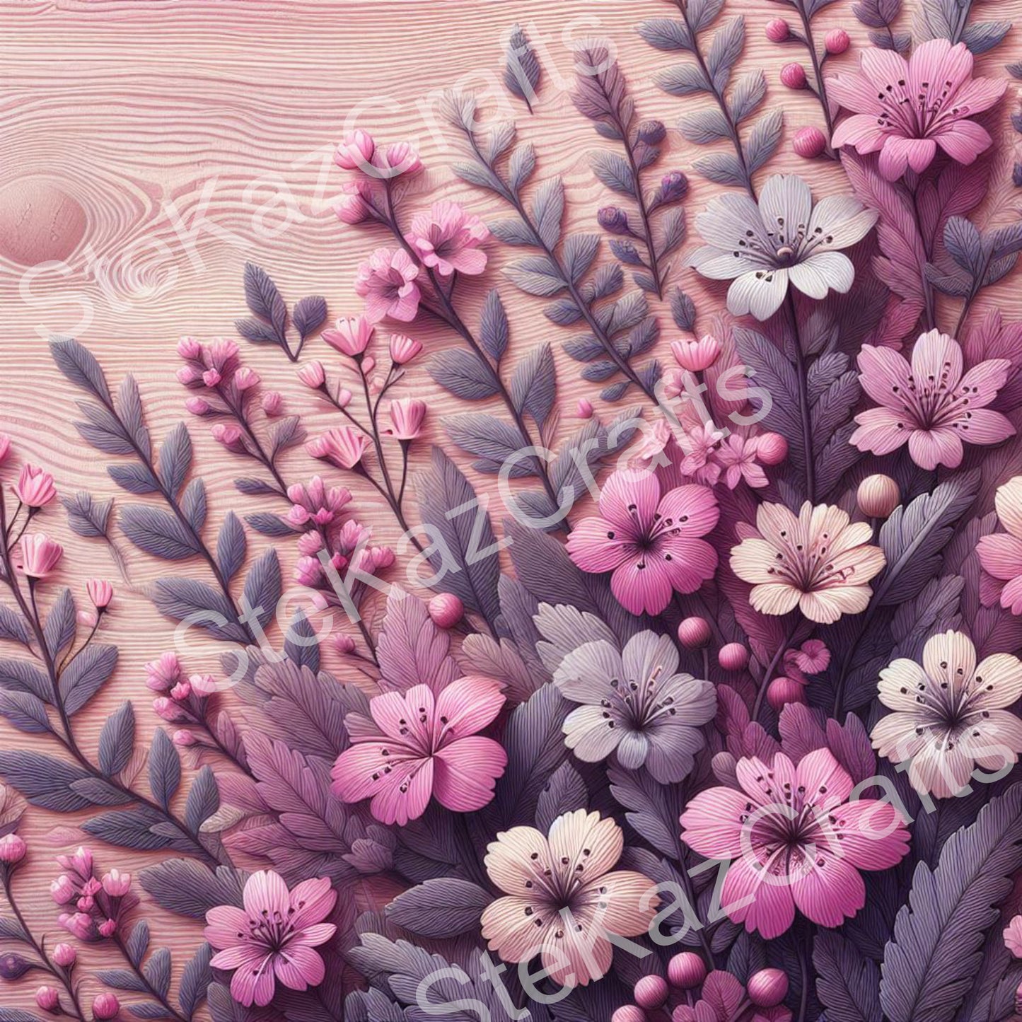 Paper pack Woodgrain Bouquet 002