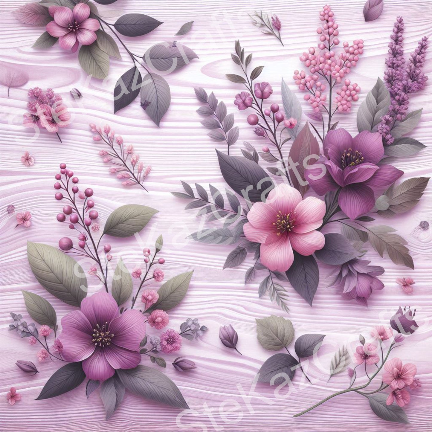 Paper pack Woodgrain Bouquet 002