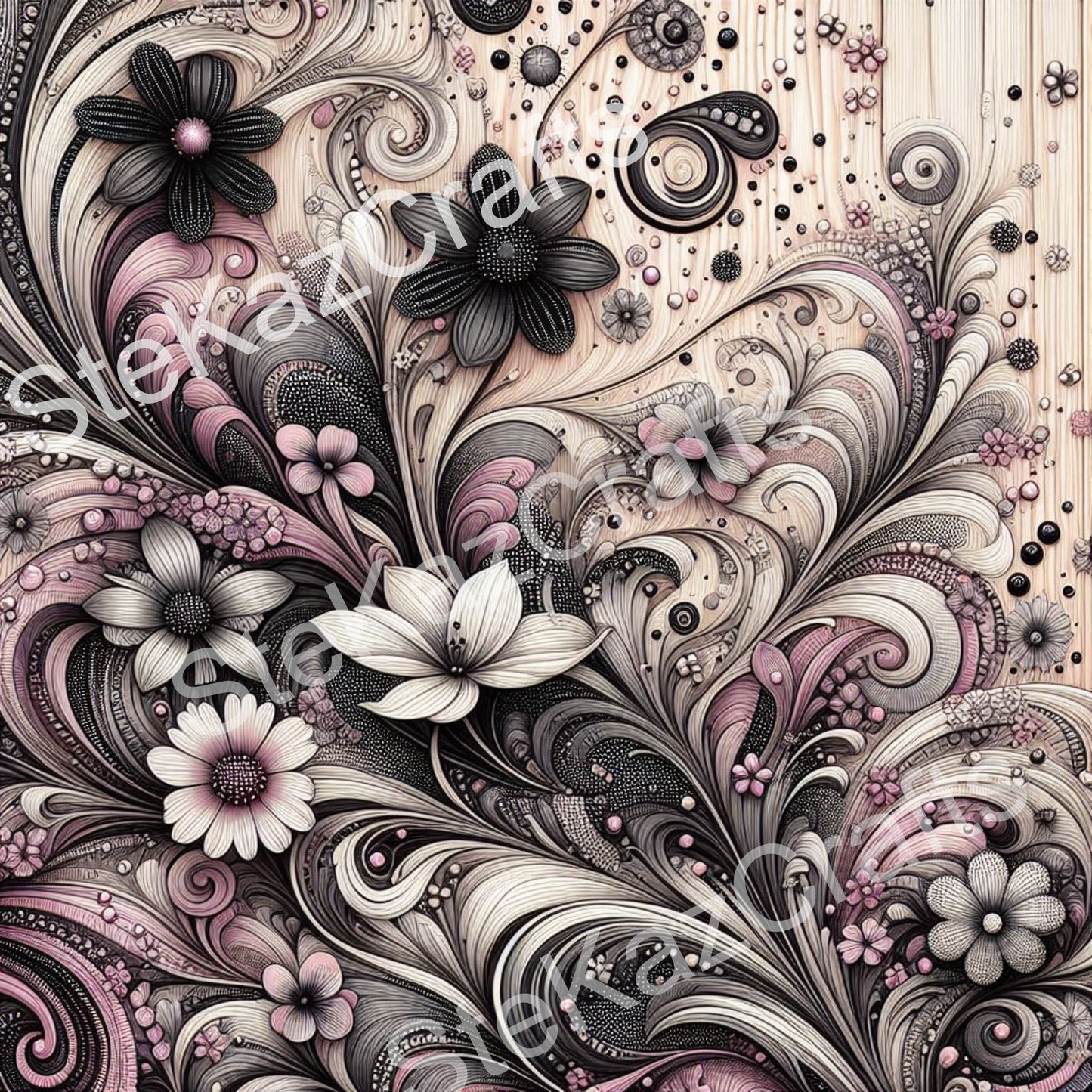 Paper pack Woodgrain Bouquet 002