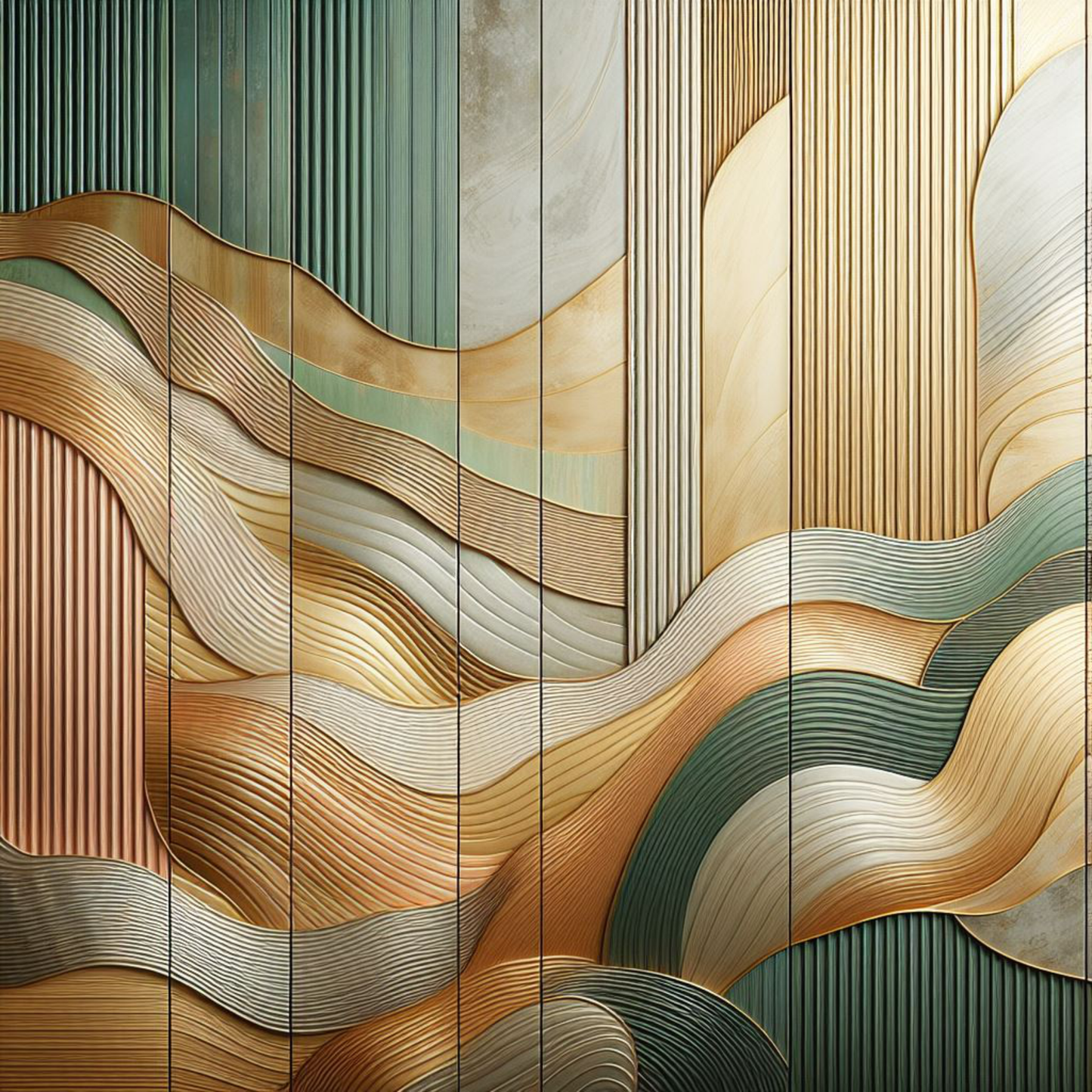 WB 003; unique stunning designs showcasing florals in shades of beige, gold and greens