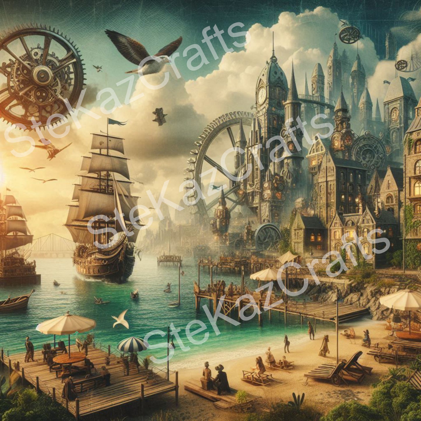 Paper pack, steam punk, fantastic