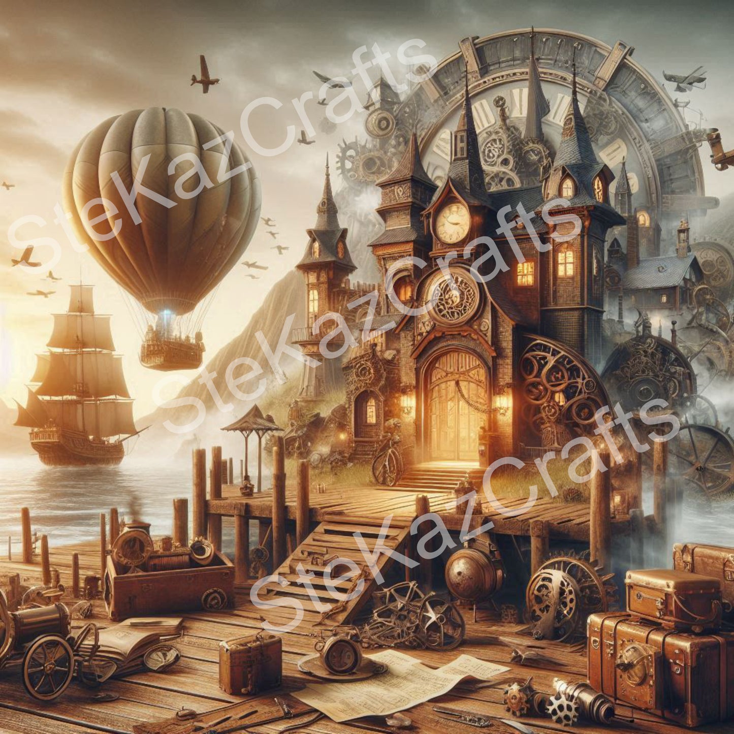 Paper pack, steam punk, fantastic