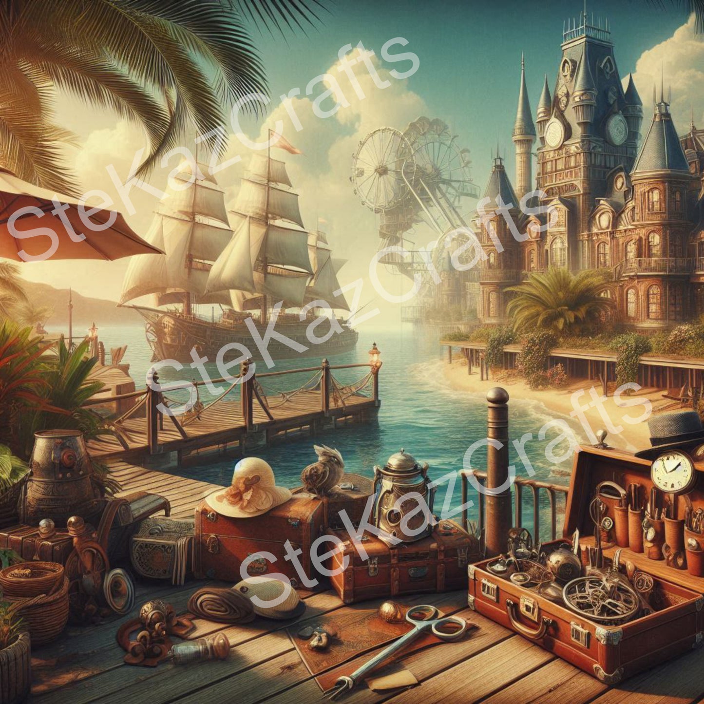 Paper pack, steam punk, fantastic