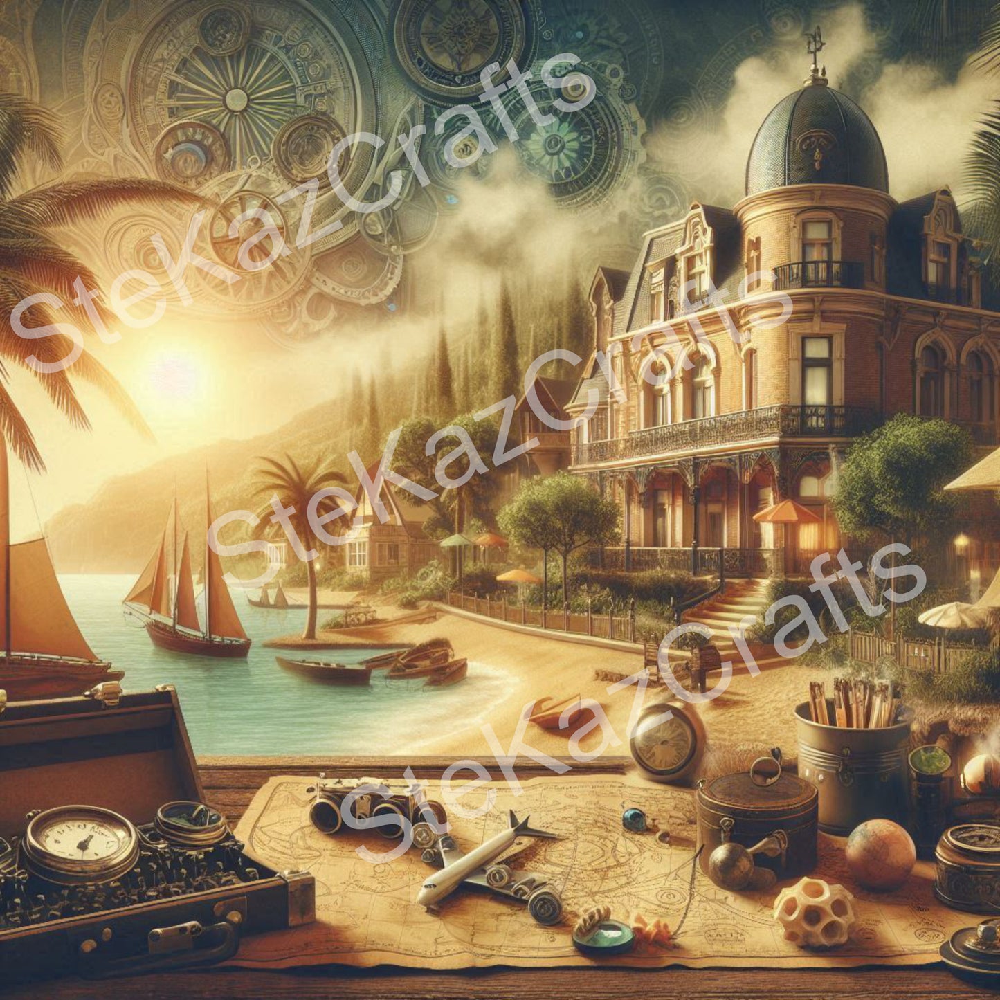 Paper pack, steam punk, fantastic