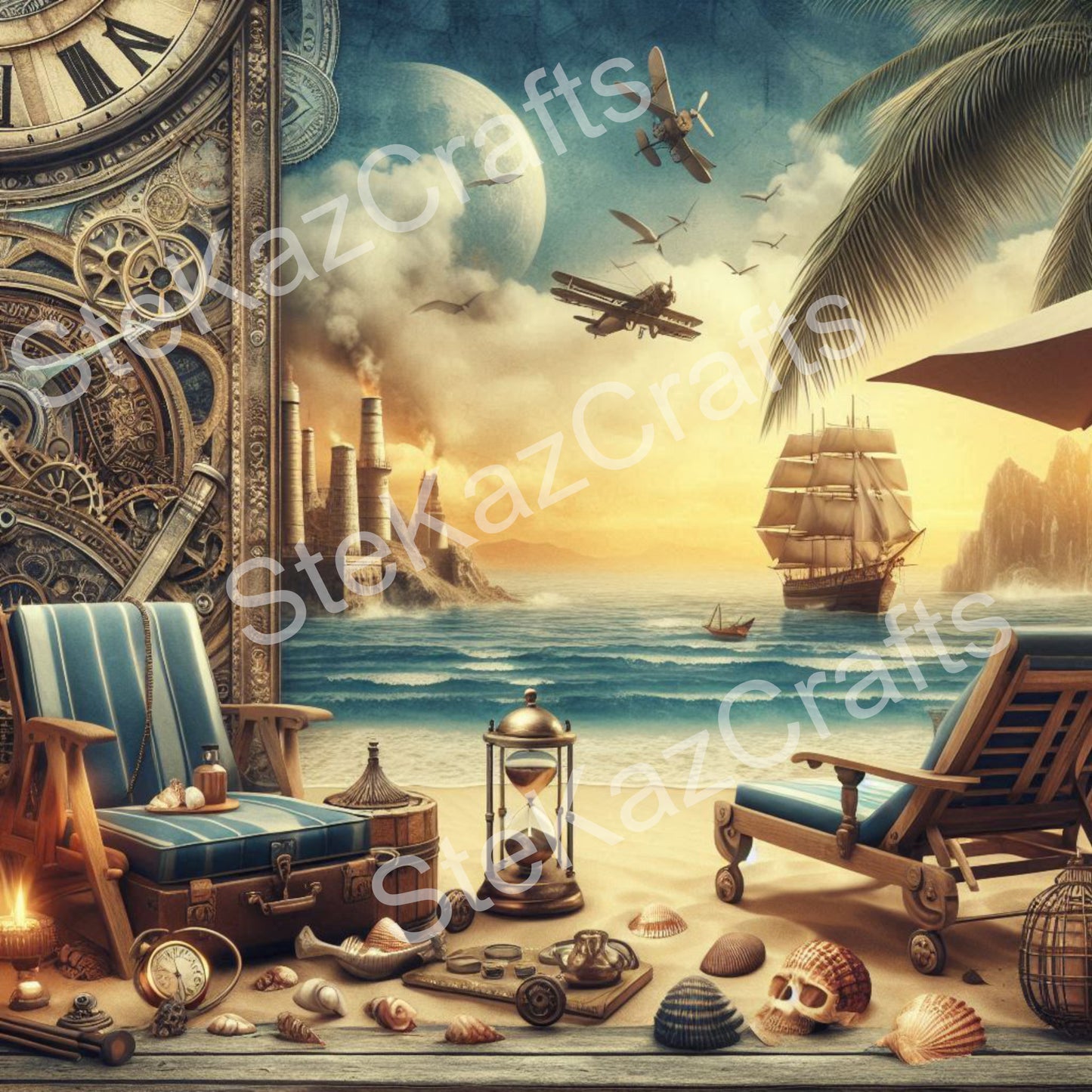 Paper pack, steam punk, fantastic