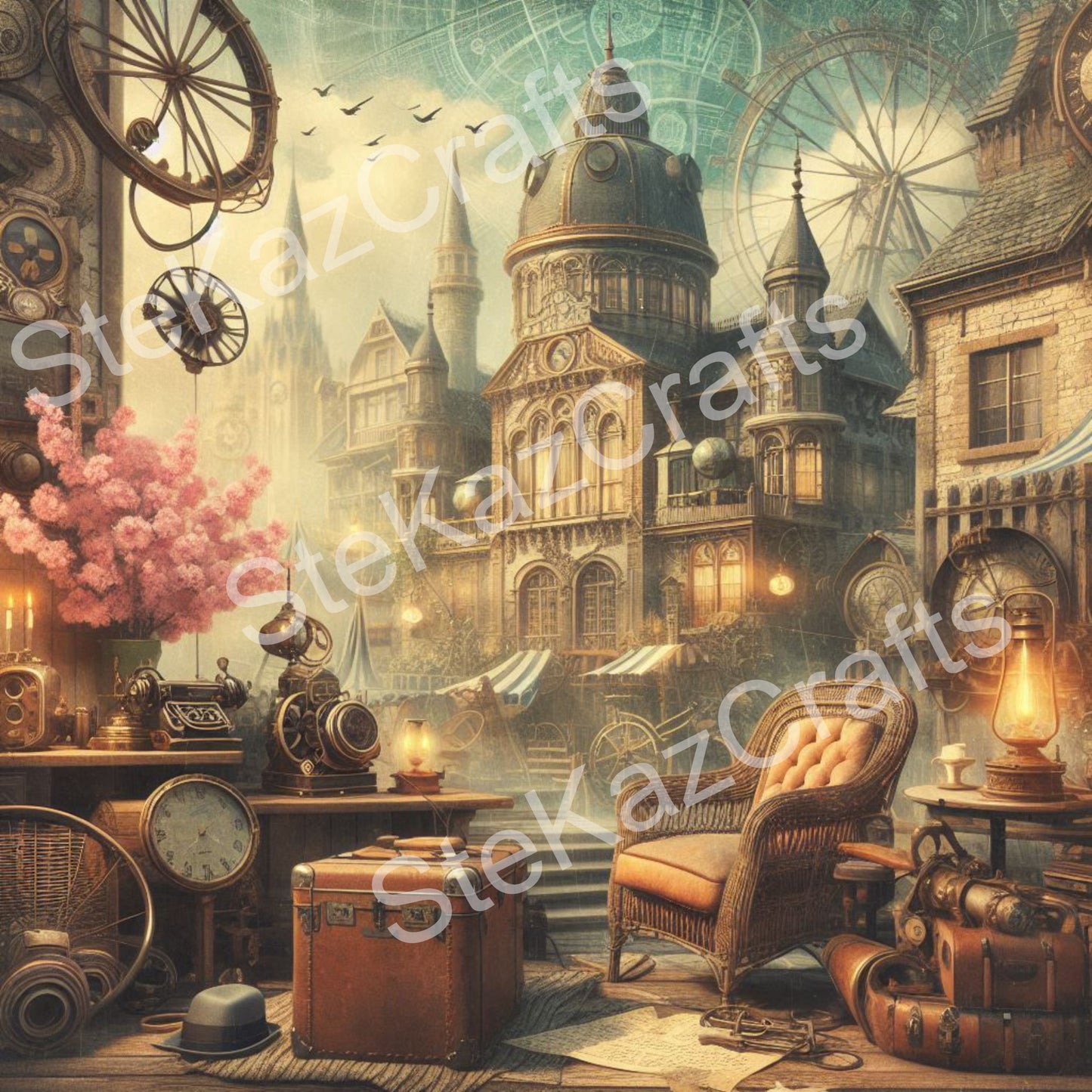Paper pack, steam punk, fantastic