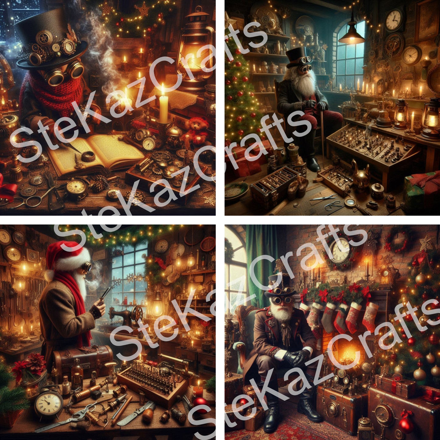 Unique Xmas papers featuring a Steam Punk theme