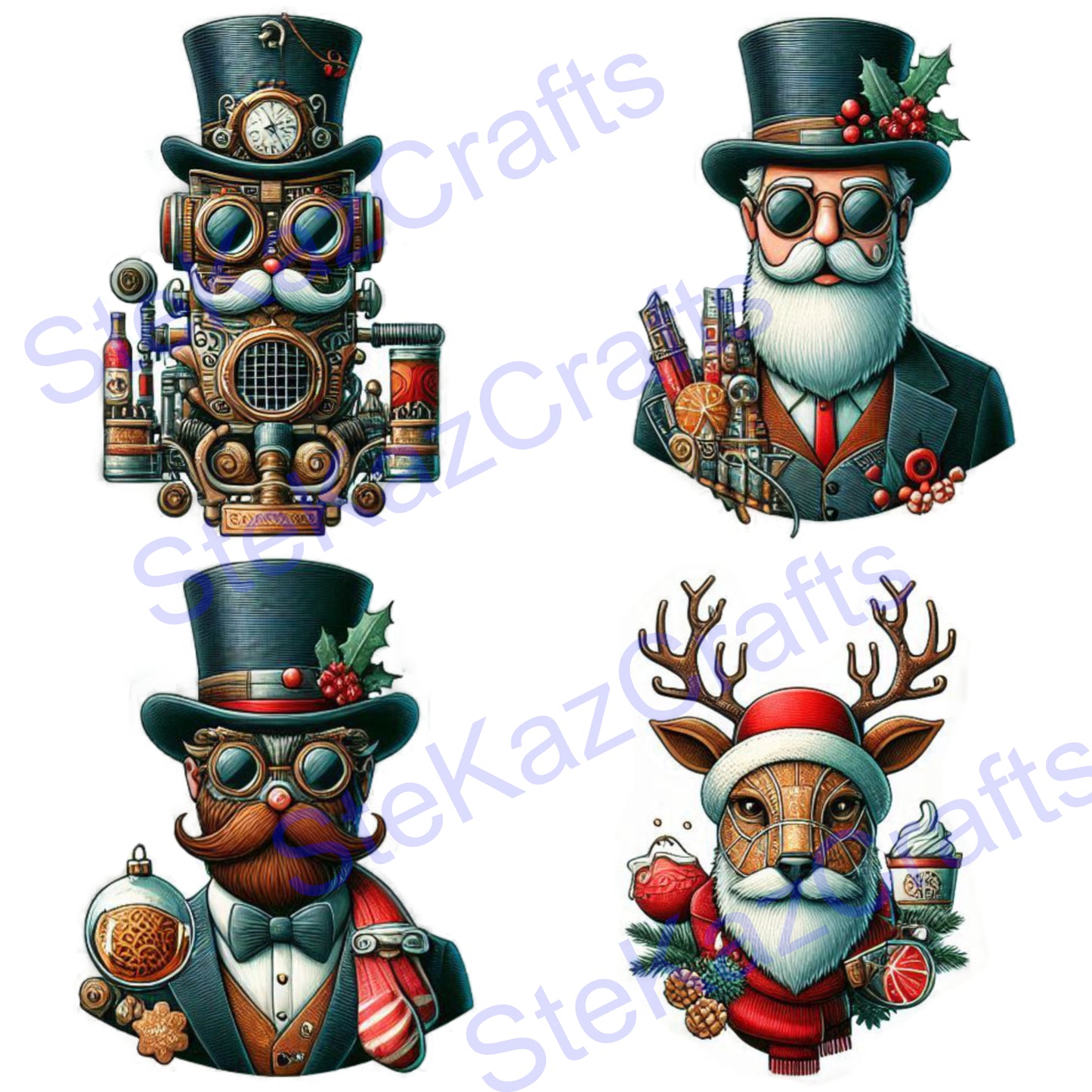 Unique Xmas papers featuring a Steam Punk theme