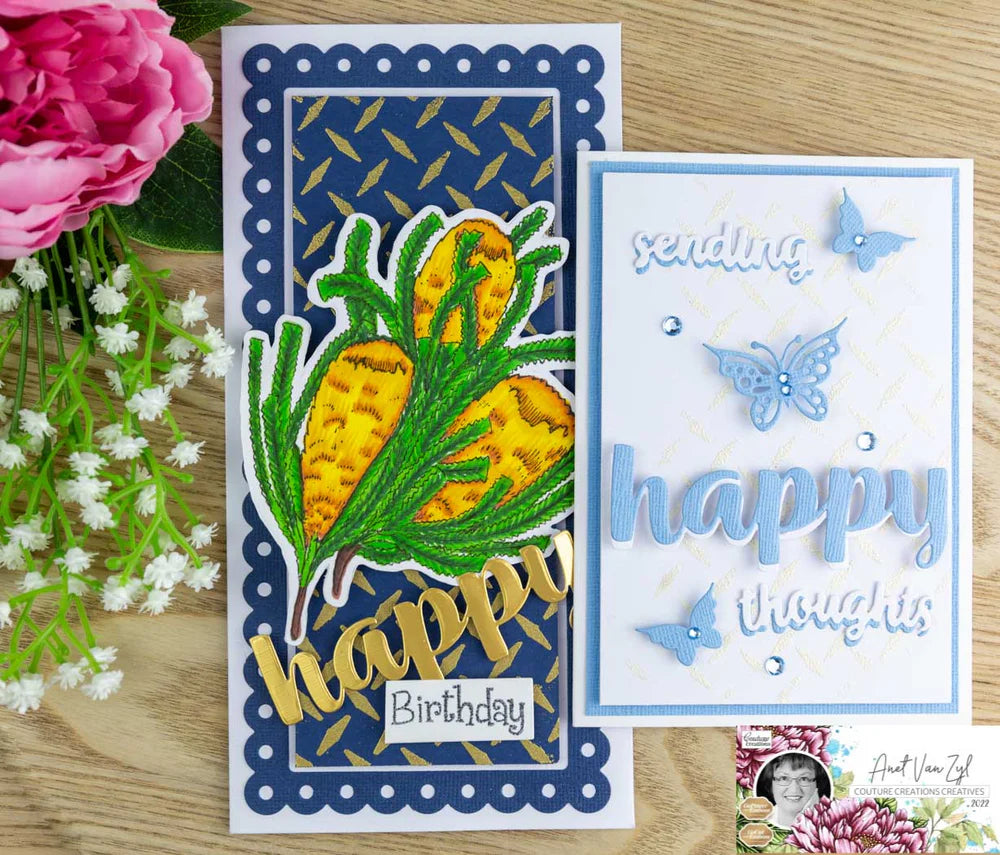 Couture Creations Stamp and Colour Stamp, Charming Banksia Set