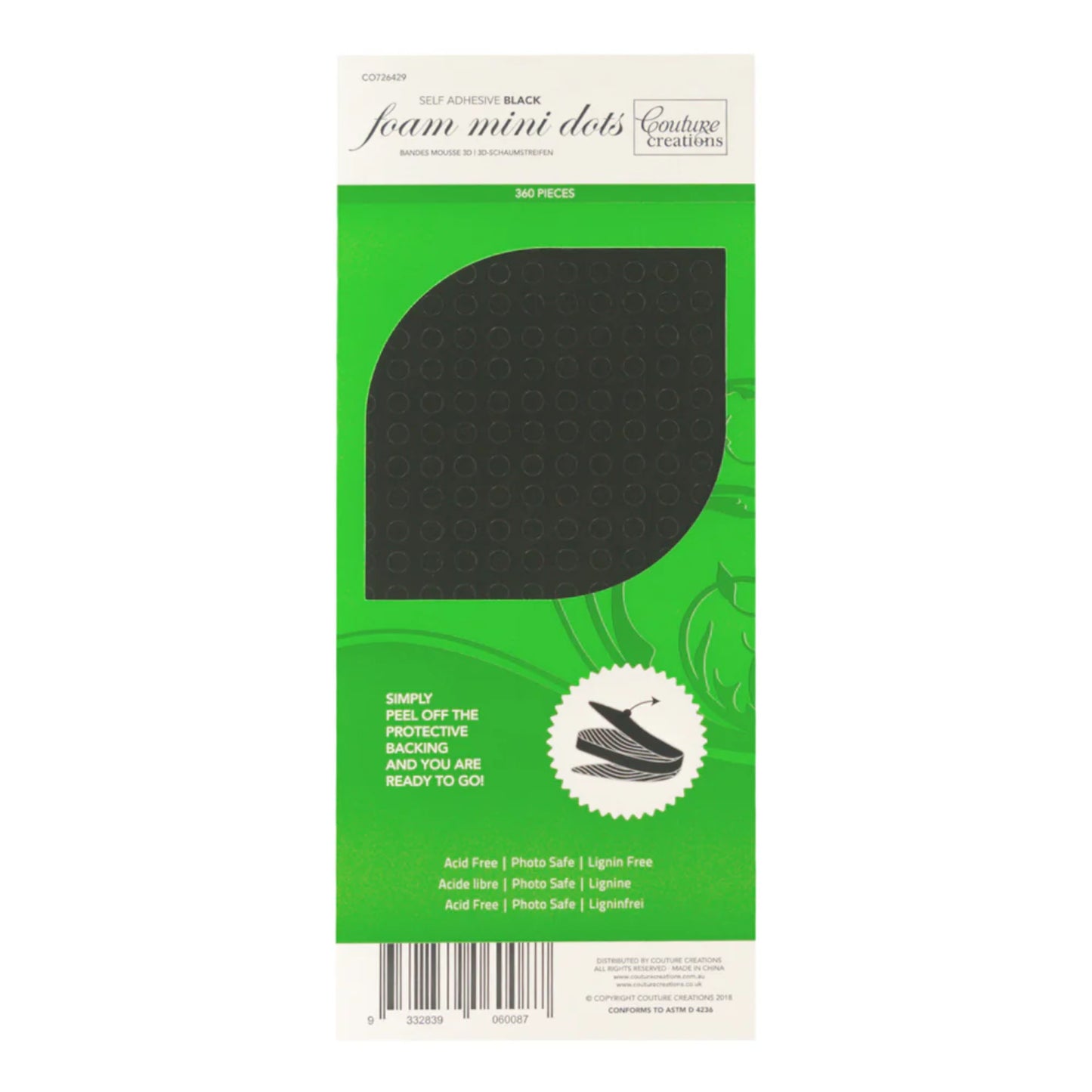 Adhesive - 3D Foam - Black - Mini Dots