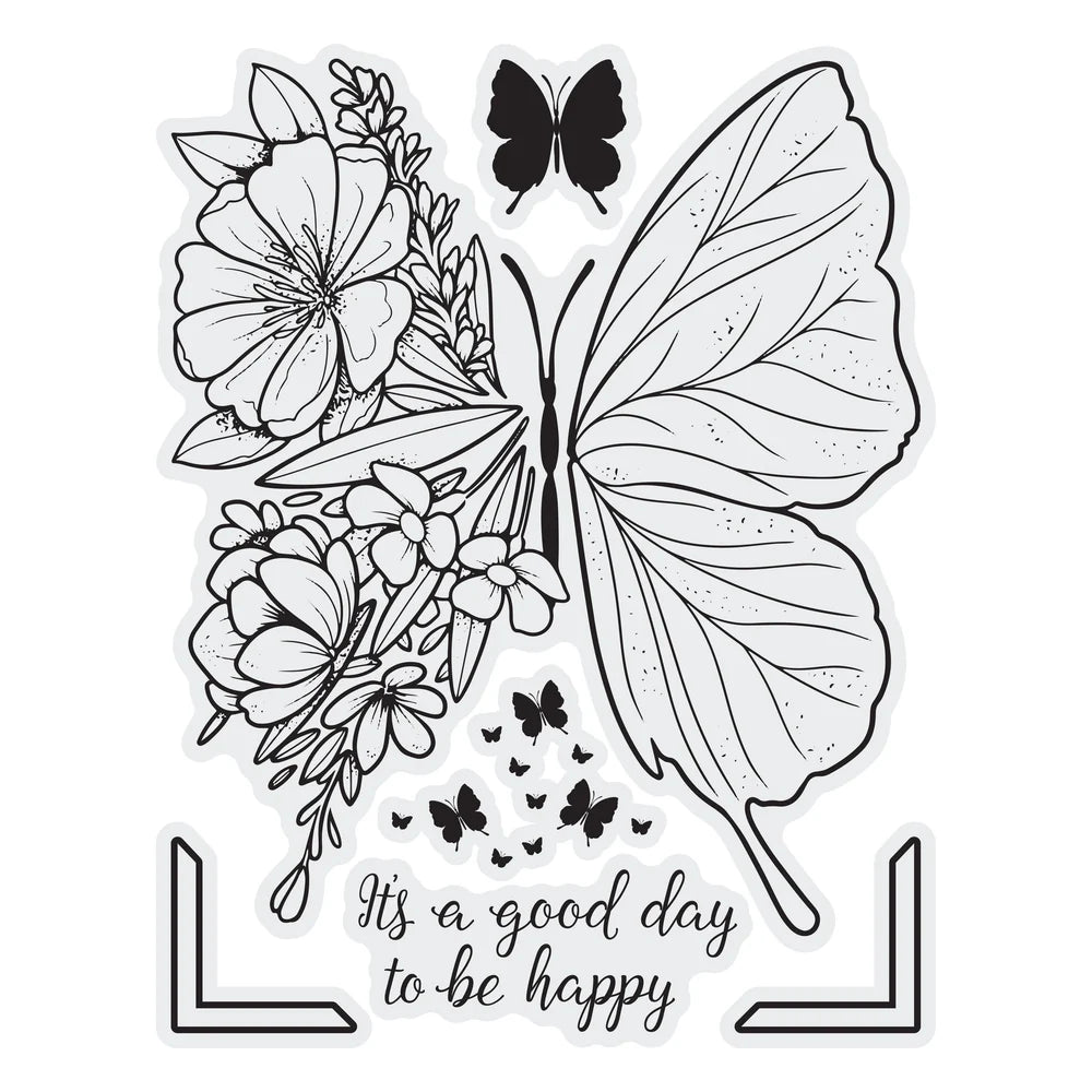 Couture Creations Stamp Set - Lavender Love - Floral Butterfly (6pc)