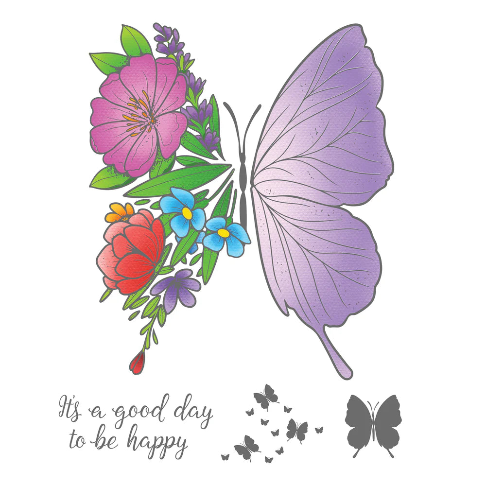 Couture Creations Stamp Set - Lavender Love - Floral Butterfly (6pc)