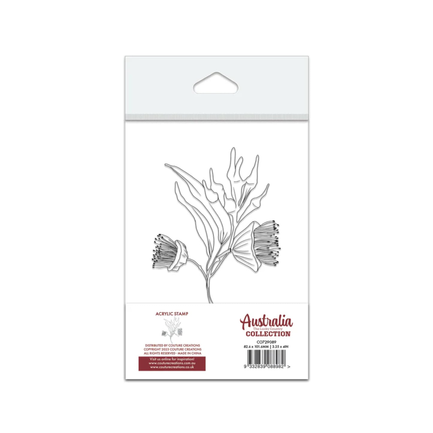 Acrylic stamp, flowering gum.