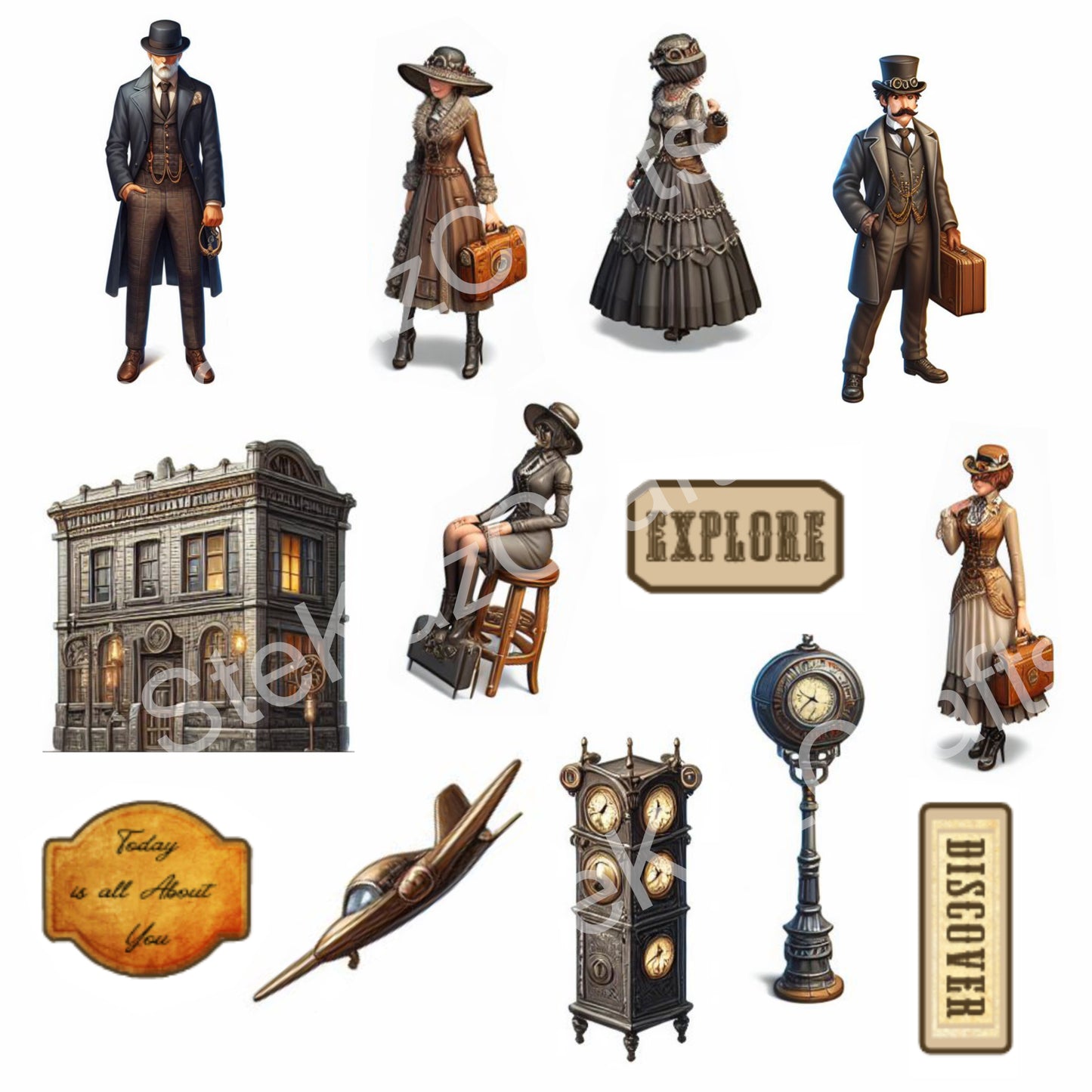 Paper pack. Steam Punk, Streets