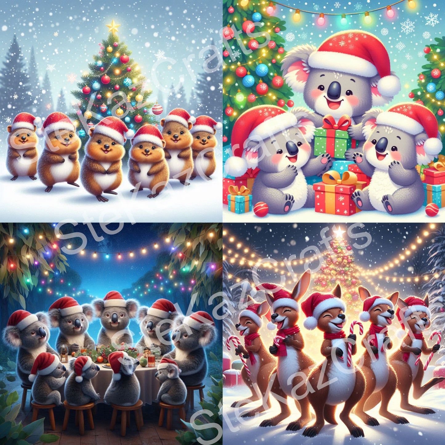 Paper pack Aus Xmas 02 favourite Australian animal icons.