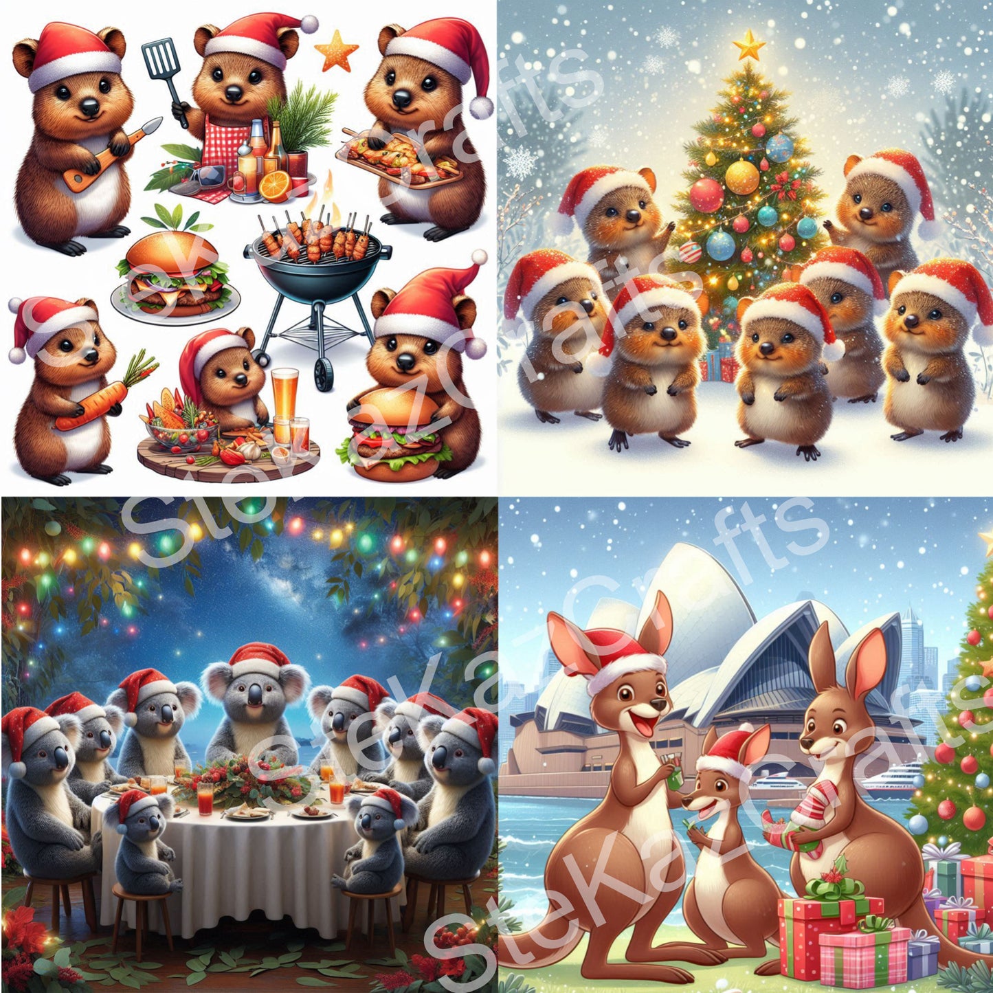 Paper pack Aus Xmas 02 favourite Australian animal icons.