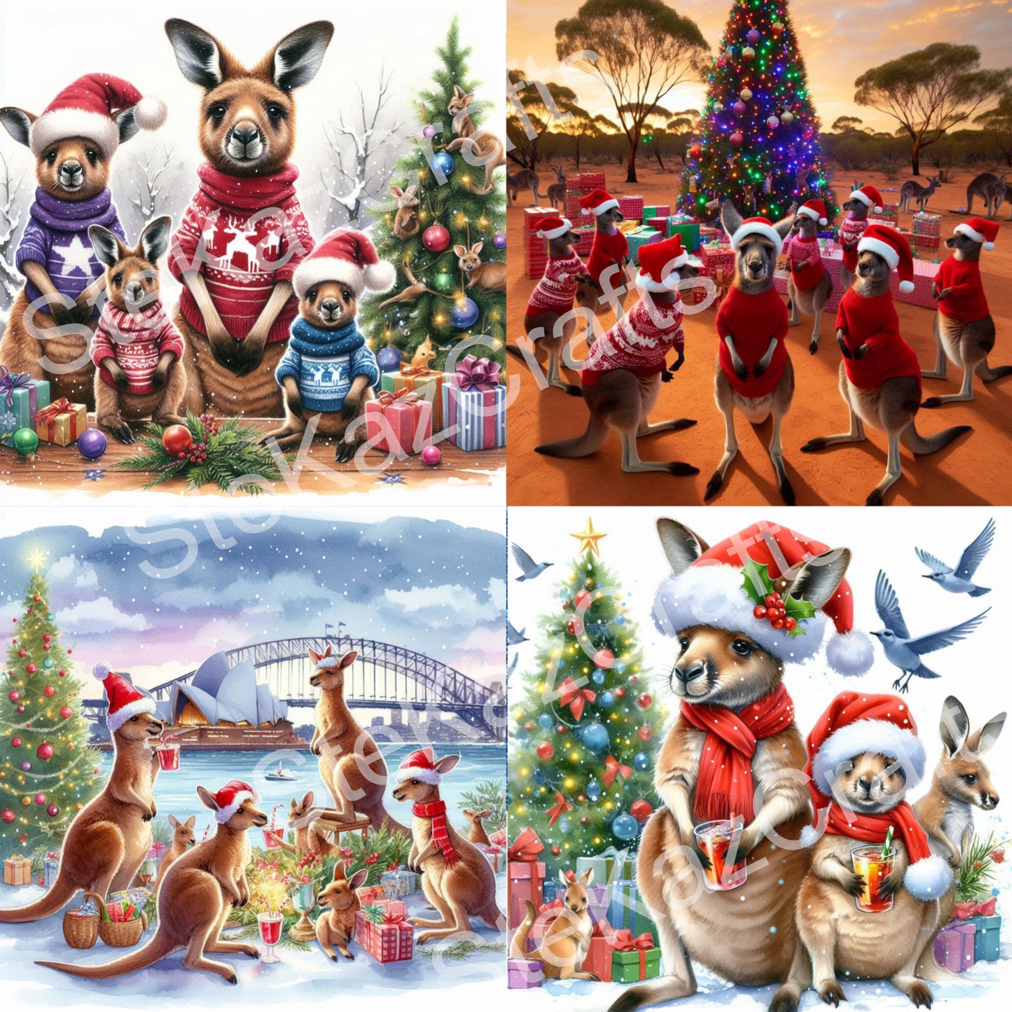 Paper pack Aus Xmas 02 favourite Australian animal icons.