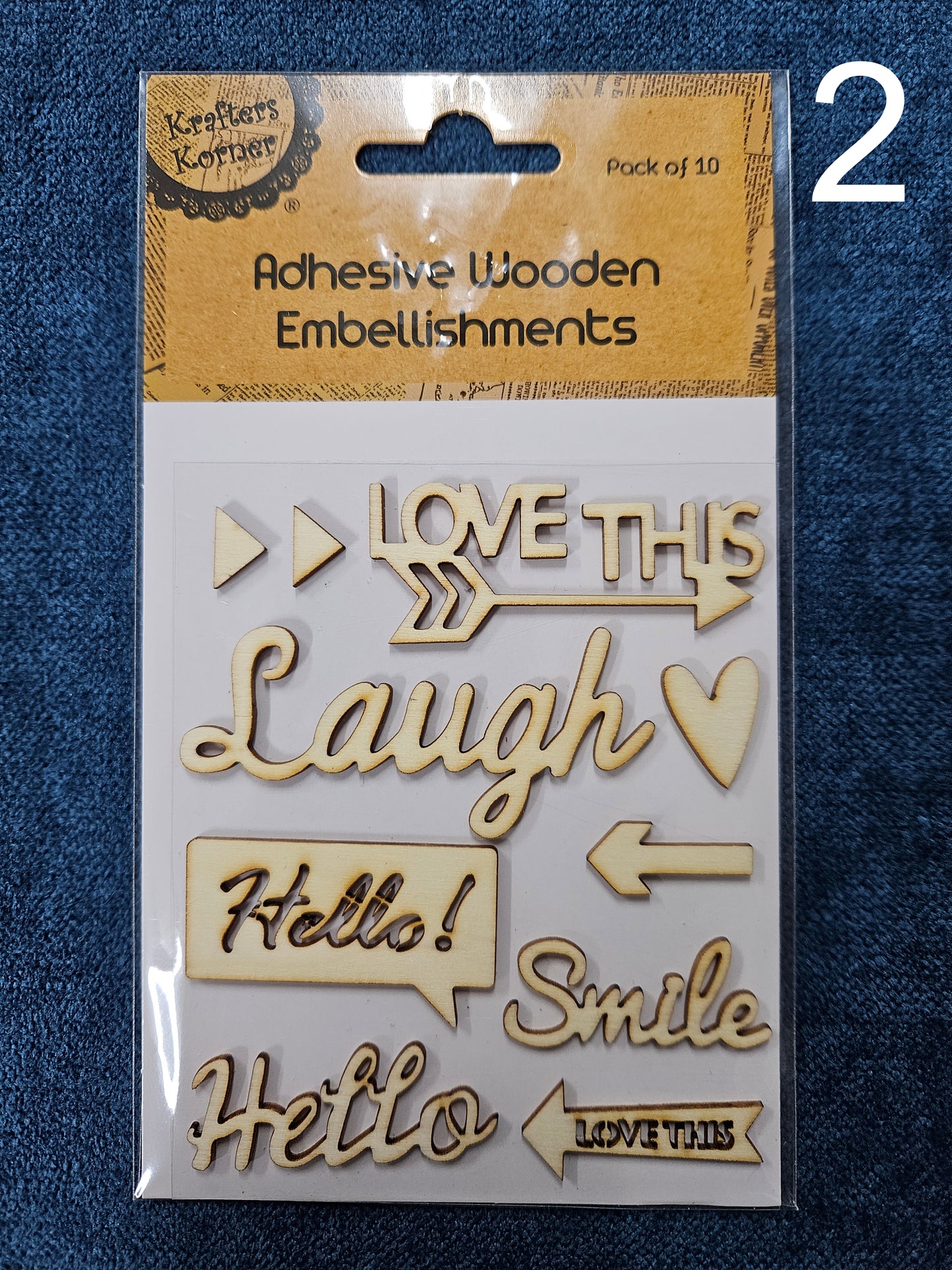 ADHESIVE WOODEN EMBELLISHMENTS