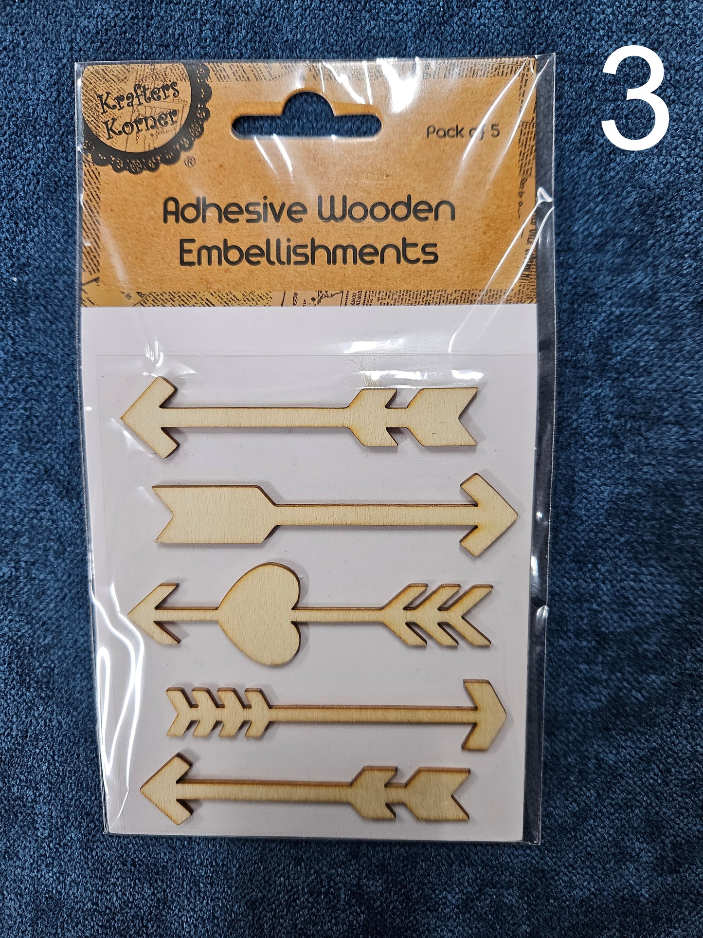ADHESIVE WOODEN EMBELLISHMENTS