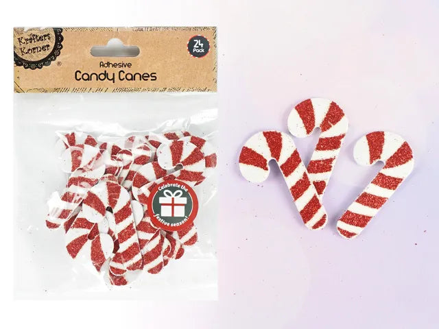 XMAS ADHESIVE CANDY CANE