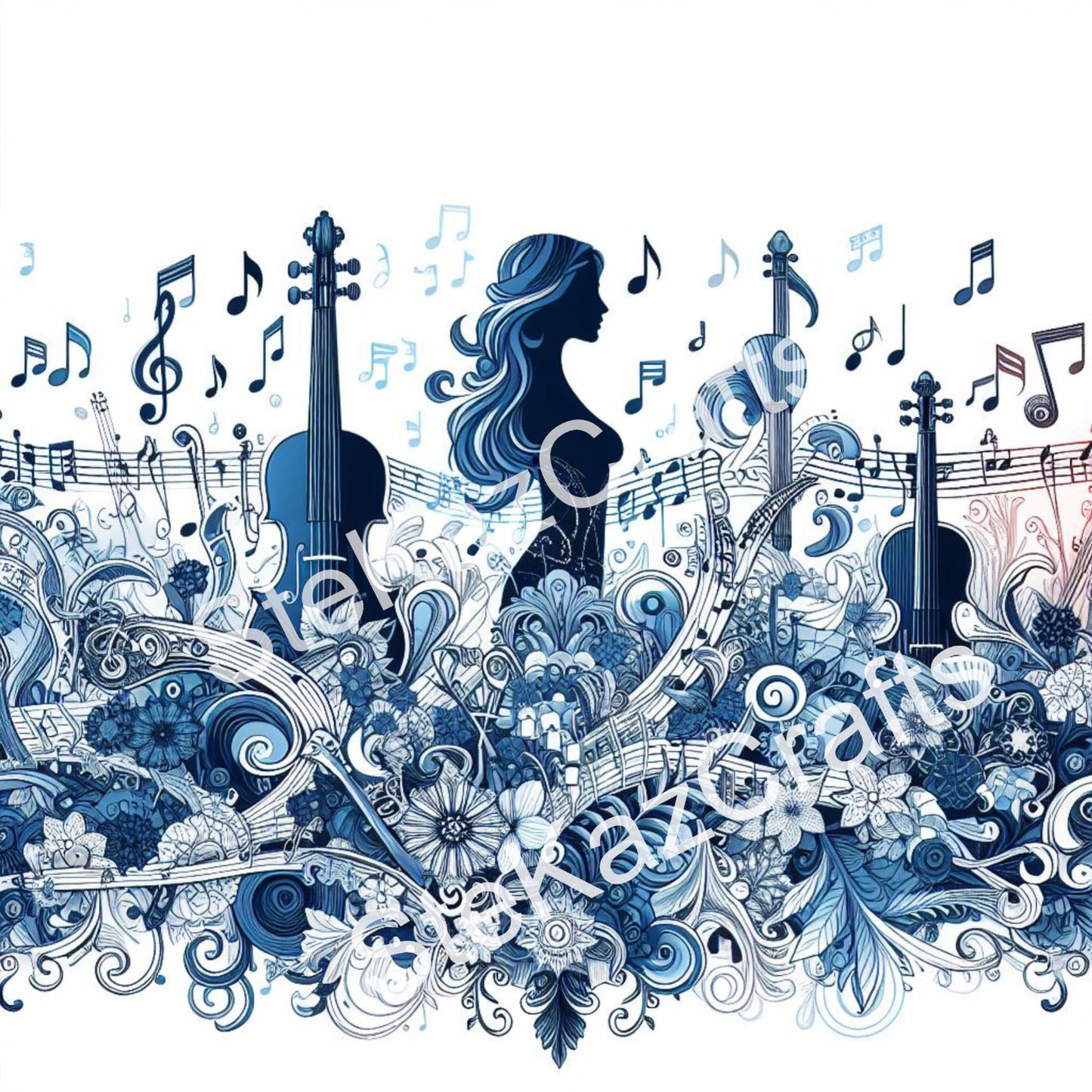 Paper pack Symphony 001: Unique papers featuring stunning music themed designs.