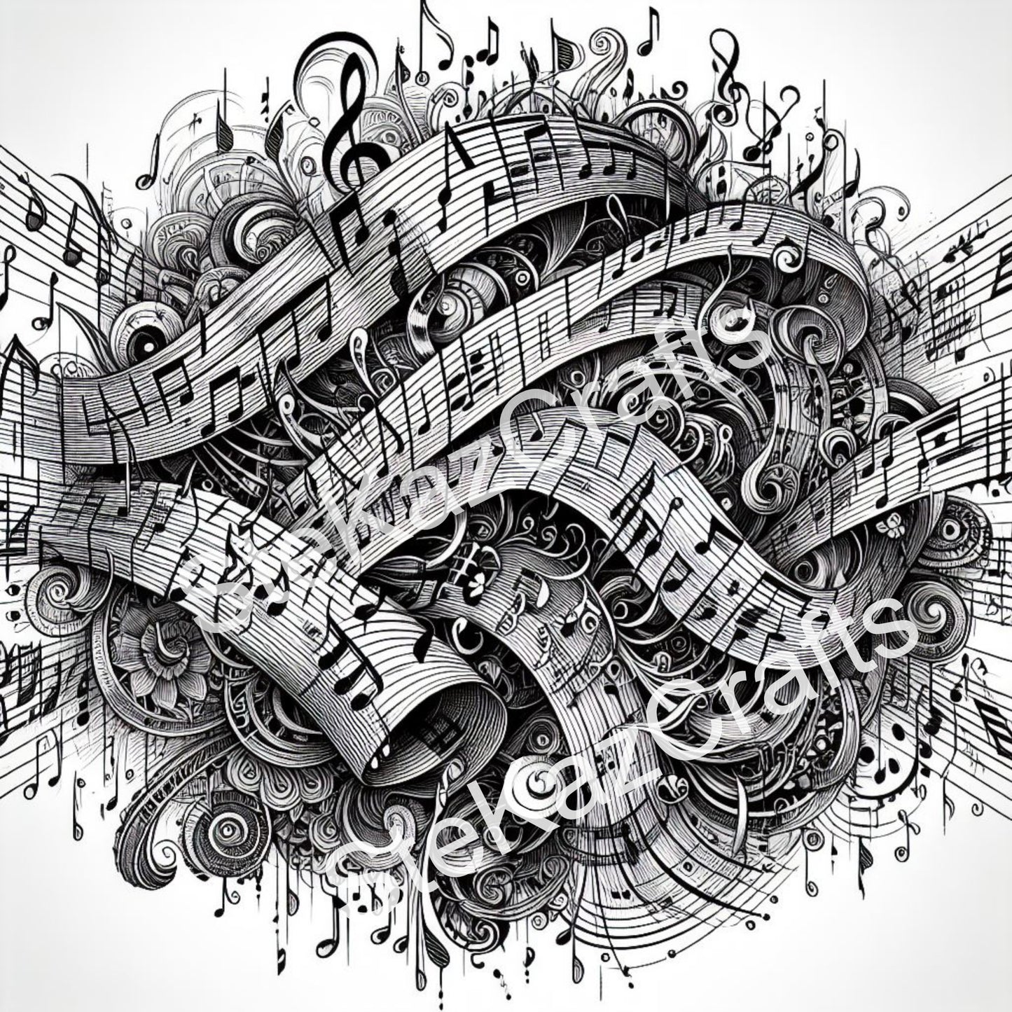Paper pack Symphony 001: Unique papers featuring stunning music themed designs.