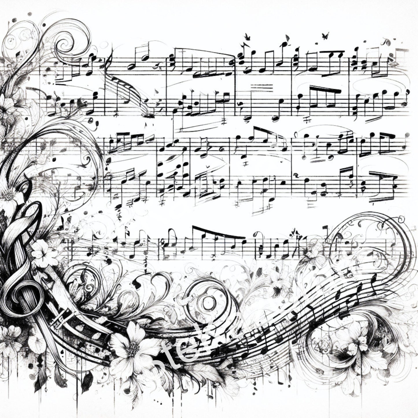 Paper pack Symphony 001: Unique papers featuring stunning music themed designs.