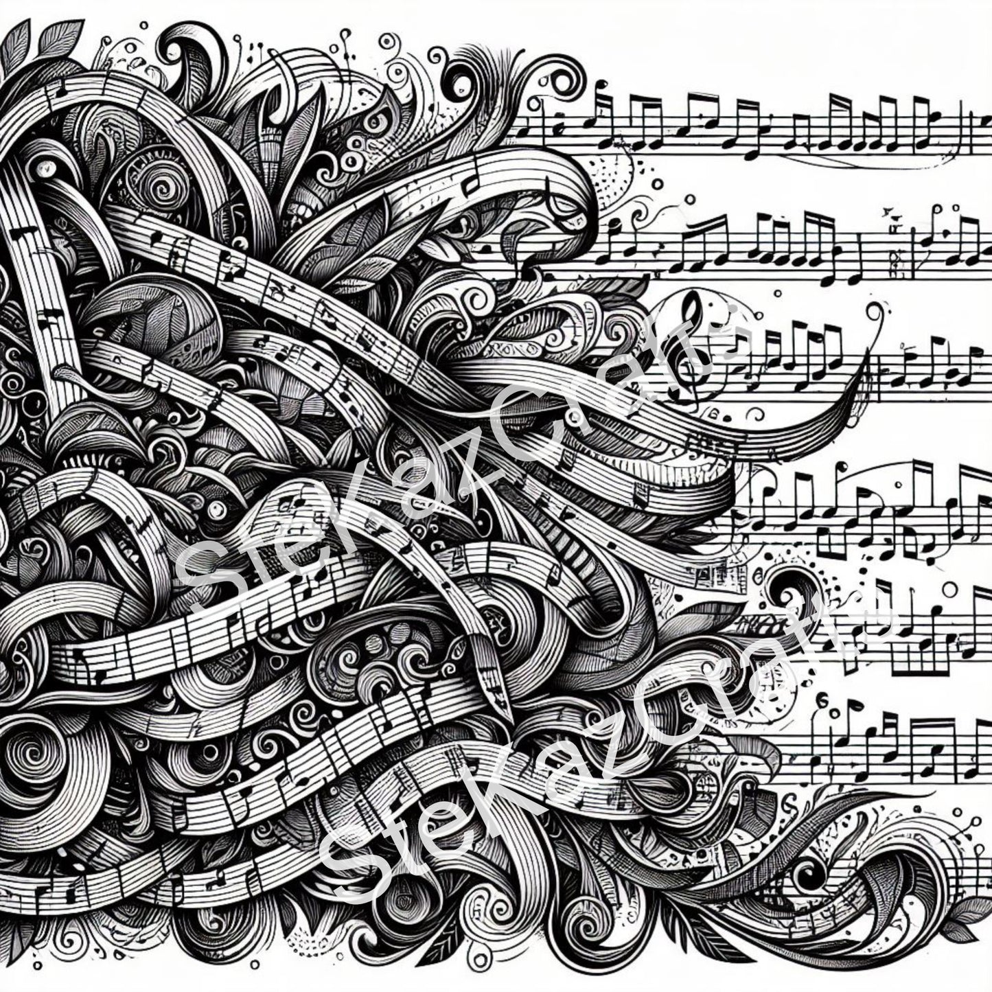 Paper pack Symphony 001: Unique papers featuring stunning music themed designs.