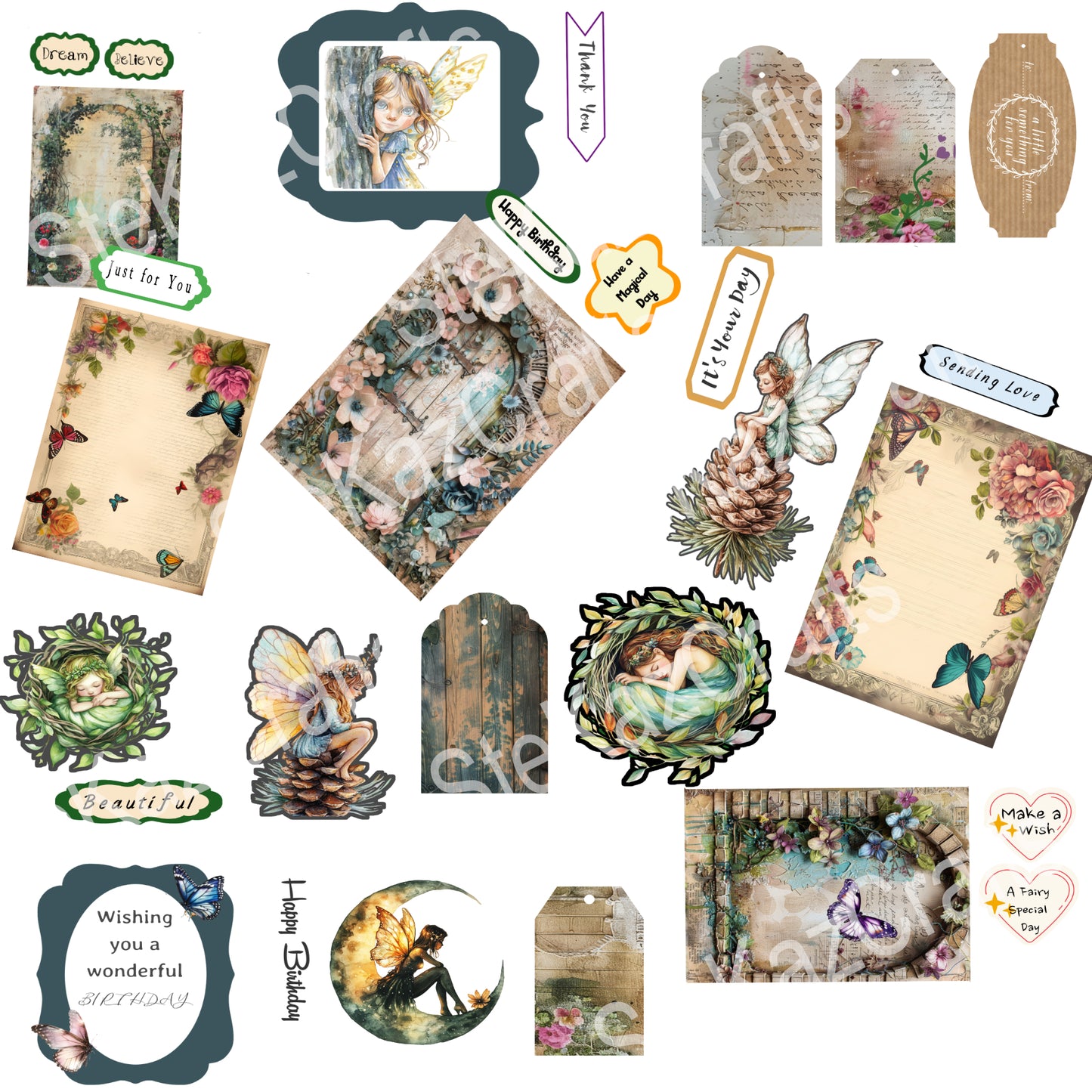 Paper pack Woodland Fairies 01