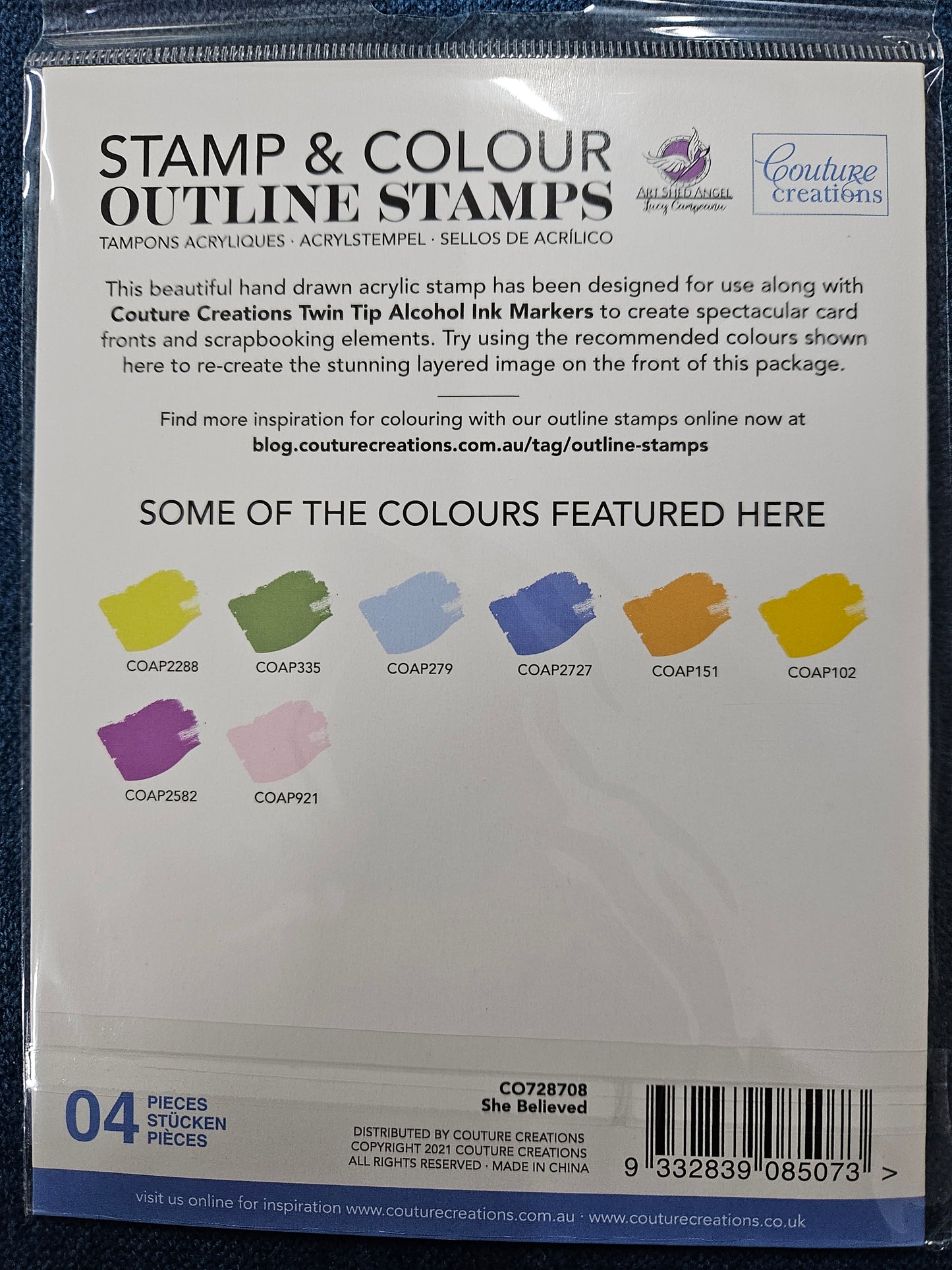 Couture Creations Stamp & Colour Outline Stamps - She Believed