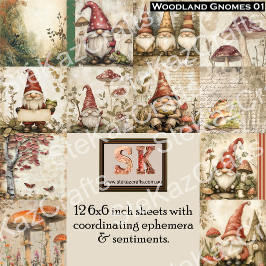 Paper pack Woodland Gnomes 01