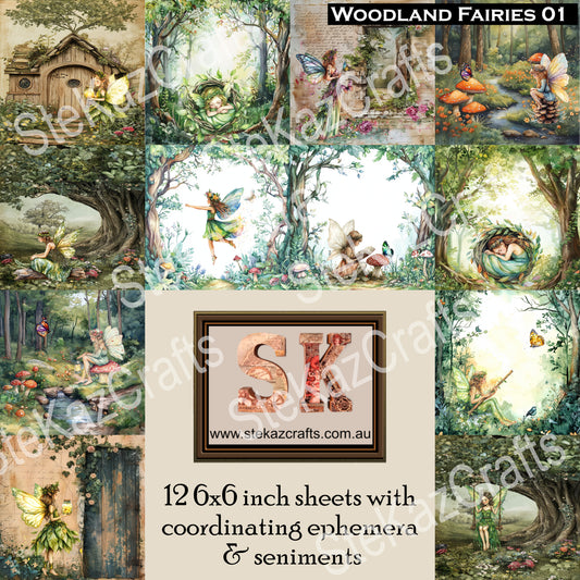 Paper pack Woodland Fairies 01